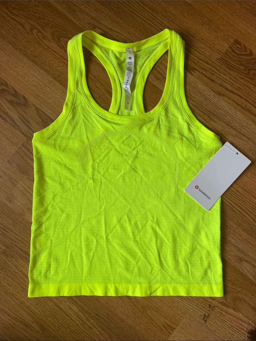 Lululemon Swiftly Tech RB Tank 2.0 Neon Yellow Racerback Tank Top